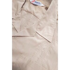 Vintage Romani Collection Guayabera‎ Rockabilly Beige XL Bowling Shirt Mens